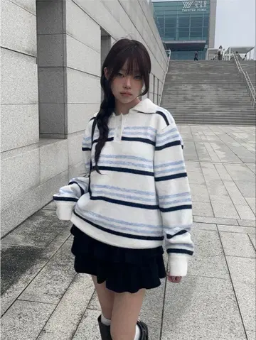 anyonemore 오버핏 니트 보더 nugu amood