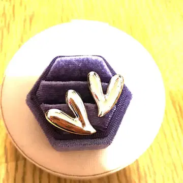 핑크 골드 하트 모양 귀걸이 약 1.5cm