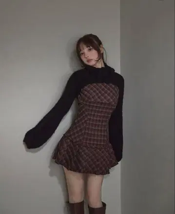 andmary lulu check set mini dress