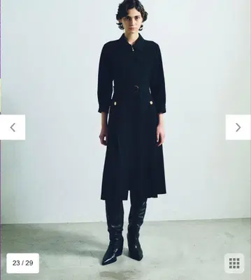 새상품 트윌 플리츠 절개 드레스 그레이스 콘티넨탈