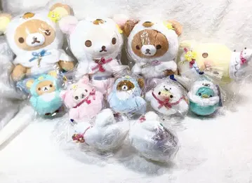 익명 새상품 미사용 택 포함 리락쿠마 백조와 골드 컬러 꽃 봉제 인형