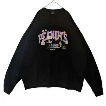 프릭스스토어 PEANUTS 스누피 맨투맨 트레이닝복 L 블랙