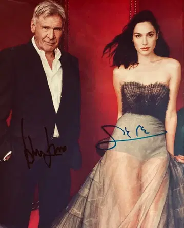 해리슨 포드 & 갤 가돗 친필 사인 사진 ok3