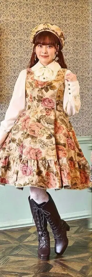 새상품 시마무라 쿠루미 오버롤 스커트 3L 로즈