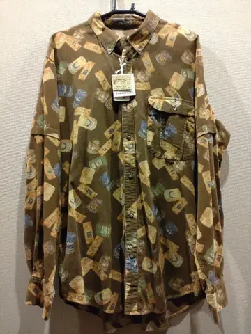 [남성용] 파파스 통조림 프린트 버튼다운 셔츠