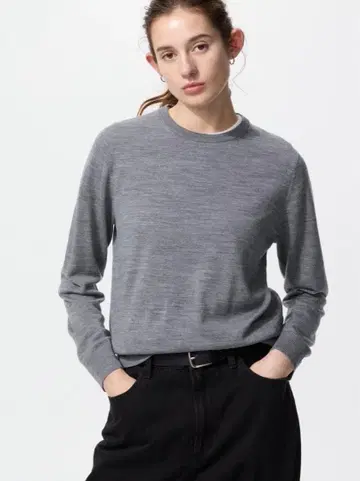 새상품 유니클로 메리노 크루넥 스웨터 XL
