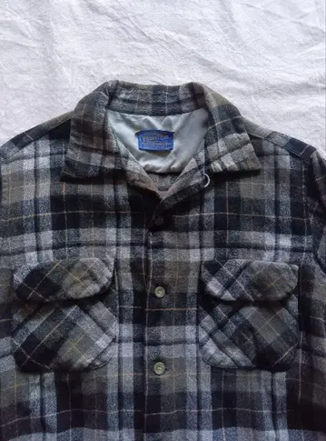 50s 빈티지 펜들턴 블랙 계열 보드 셔츠 옴브레