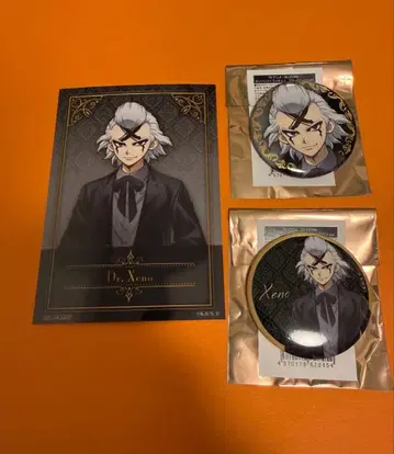 Dr.stone 제노 캔뱃지 브로마이드 세트 점프 페스타