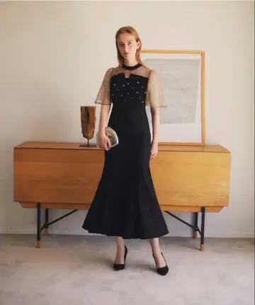 LEJA 꽃무늬 스팽글 튤 머메이드 원피스 드레스 S 사이즈