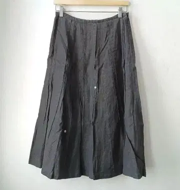 KEFFY (5) 턱 스커트 데미지감 톤 다운 그레이 계열