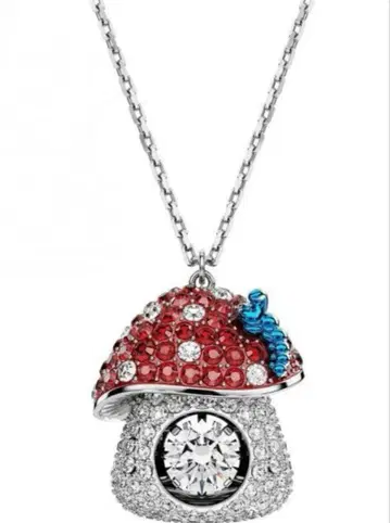 버섯 모양 펜던트 목걸이 실버 925