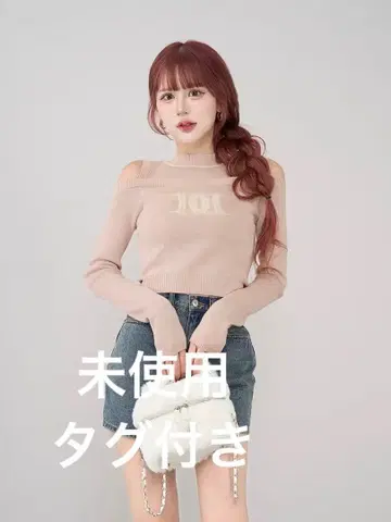 다리치 레이어드 라이크 로고 니트탑 핑크