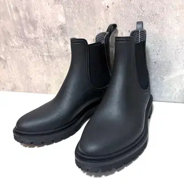 [ALLEXONS] 숏 기장 레인부츠 사이드 고어 블랙 M 사이즈 블랙