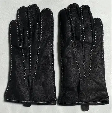 [ 미사용 새상품 ] GAP 블랙 천연 가죽 장갑 스티치 디자인