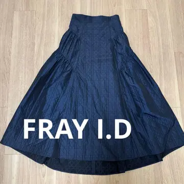 FRAY ID 퀼팅 자카드 개더 스커트