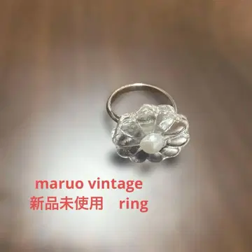 미사용 새상품 maruo 빈티지 실버 컬러 플라워 반지