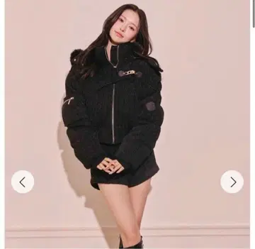 랜디 비대칭 버클 트위드 패딩 자켓