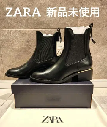 [ 미사용 새상품 ] ZARA 블랙 사이드 고어 숏부츠 26.5cm