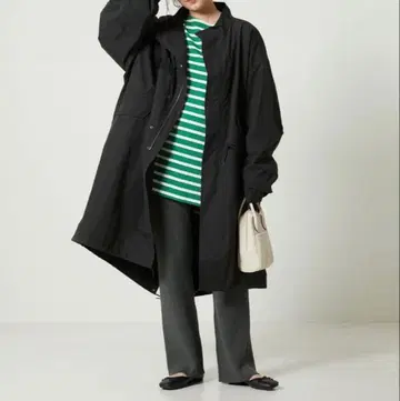 모즈 코트 블랙 오버 사이즈 구제 의류 모드