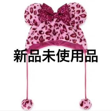 레오파드 무늬 팬캡 디즈니 미니 핑크 미사용 새상품