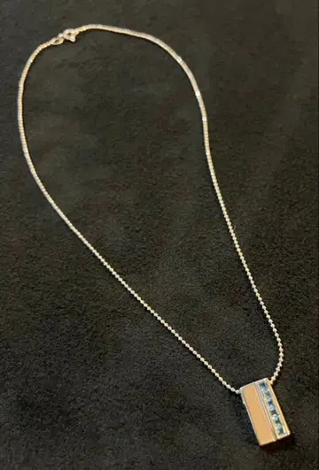 실버 925 파란색 스톤 목걸이