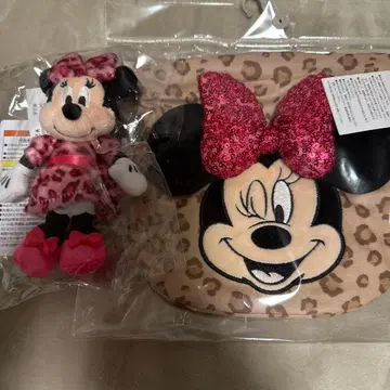 디즈니 미니 마우스 레오파드 마스코트 키링 복조리 파우치