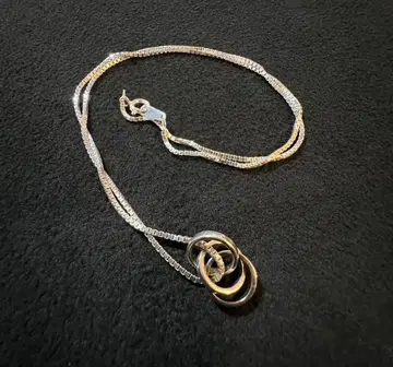 실버 3연 반지 목걸이