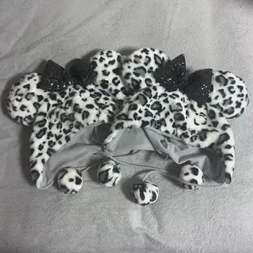 디즈니 레오파드 무늬 팬캡 화이트