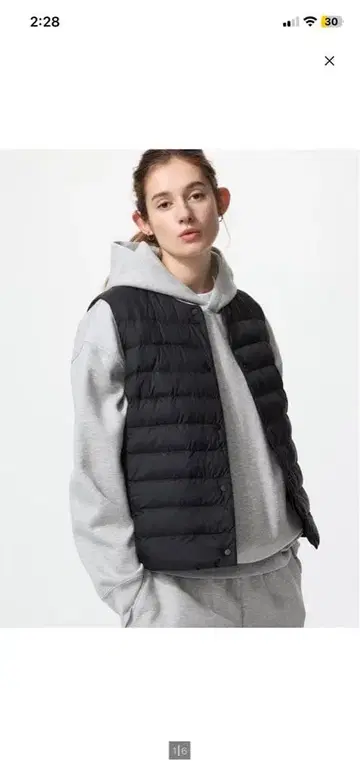 UNIQLO PUFFTECH 다운 베스트 XL 블랙