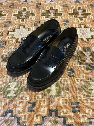 HARUTA 블랙 가죽 로퍼