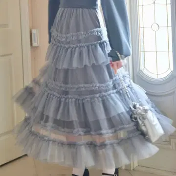 Lovilyn 티어드 샤샤 스커트 그레이