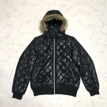 Y2K 헤이세이 갸루 광택 나일론 퀼팅 퍼 블루종 00s 그런지