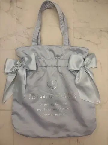 메종 드 플뢰르 더블 리본 개더 토트백