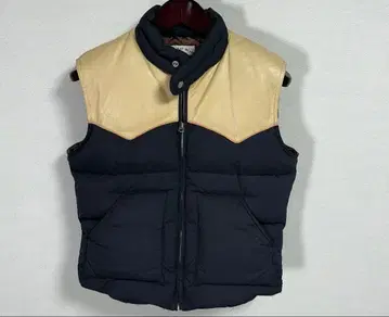 플랫 헤드 다운 베스트 아메카지 바이커 가죽 블랙