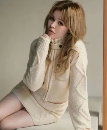 ANDMARY 스노우 니트 세트업 베이지 아이보리