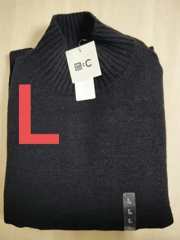 새상품 UNIQLO C 로우게이지 하이넥 스웨터 블랙 L 유니클로