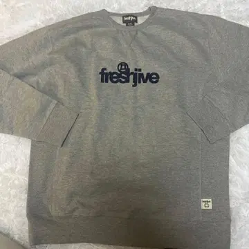 freshjive 로고 자수 맨투맨 L 그레이 스트릿