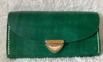 그린 가죽 장지갑 플랩식