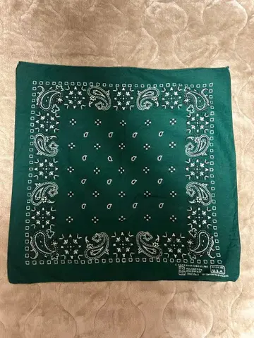 70s~ Paris사 vintage 반다나 다크 그린