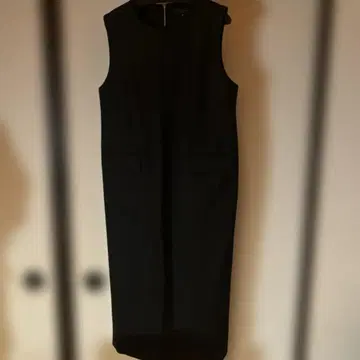 블랙 슬리브리스 롱 원피스