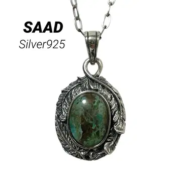 SAAD 터콰이즈 스톤 페더 펜던트 실버925
