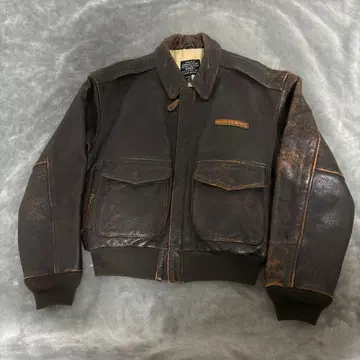 [짧은 기장] 90s AVIREX LTD A-2 다크 브라운 가죽 자켓