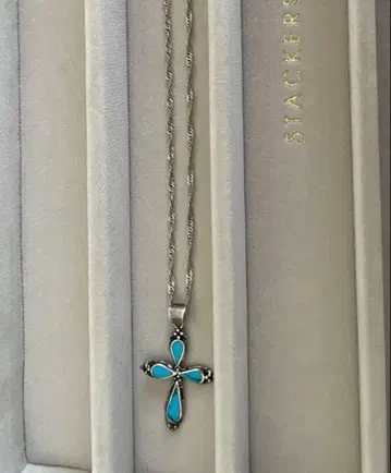 터콰이즈 크로스 목걸이 실버925