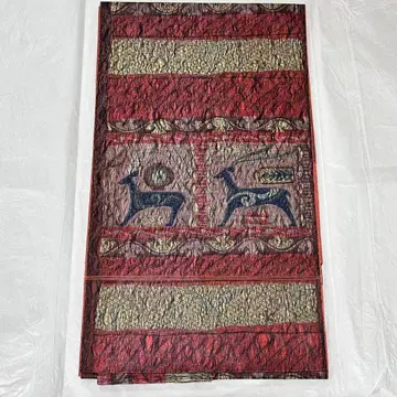 부풀린 직조 빗살 직조 나고야 오비 희귀 패턴 벽화 동물 무늬