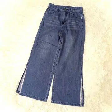 CYNICAL 데님 팬츠(M) 슬릿 와이드 청바지 아메카지