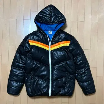 오션 퍼시픽 XL 후드 부착 다운 자켓 블랙/파랑/오렌지