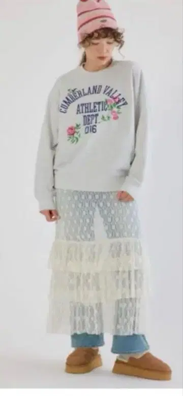 프릴 캉캉 스커트 화이트