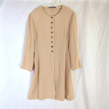 새상품급 SURE LADY 얇은 소재 노카라 튜닉 자켓 베이지 S