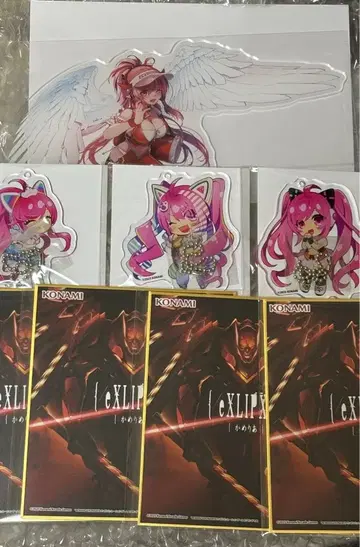 코나미 프리미엄 복권 아크릴 스탠드 아크릴 키링 색지 세트