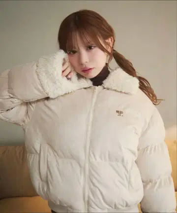 TITTY&CO. 퀼팅 보아 다운 아이보리 FREE